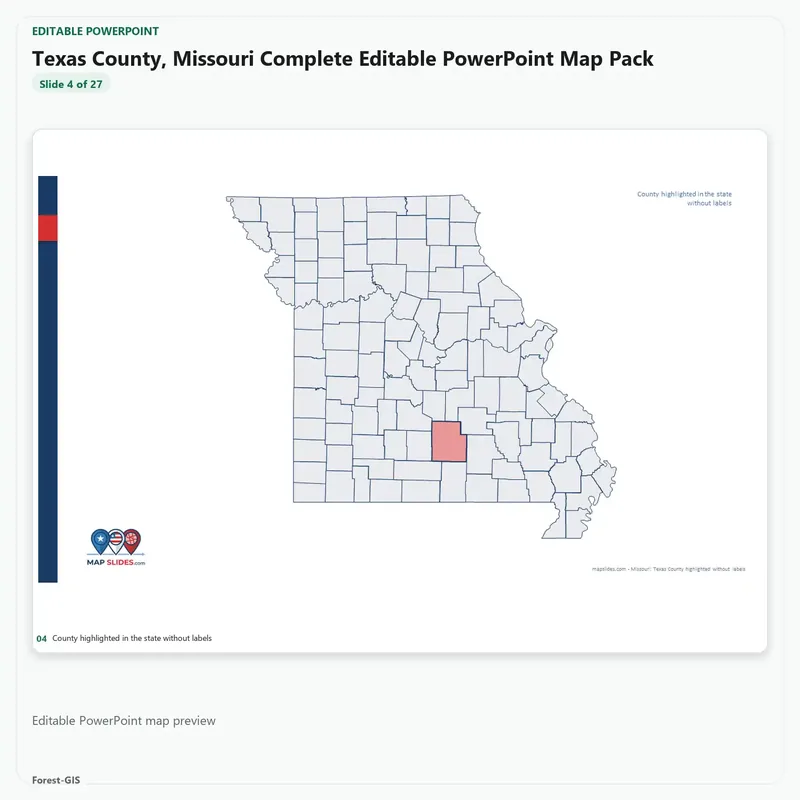 Texas County, Missouri Editable Map Pack - Image 4