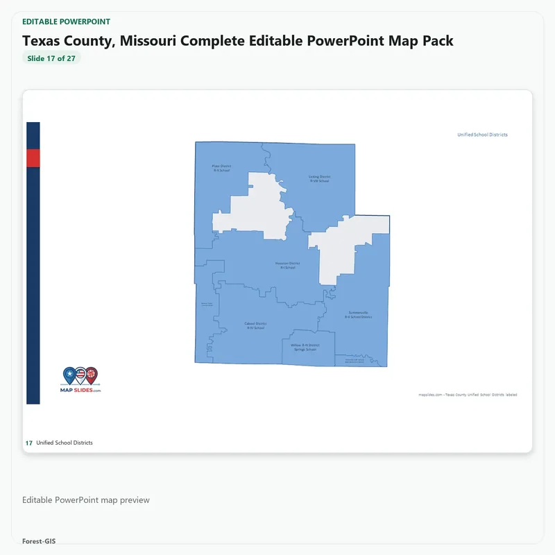 Texas County, Missouri Editable Map Pack - Image 5