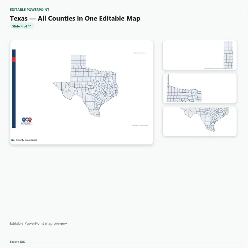 Texas — All Counties in One Editable Map - Image 4