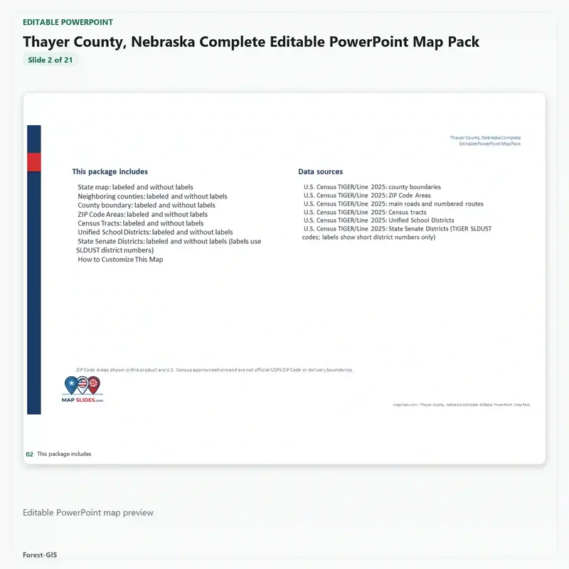 Thayer County, Nebraska Editable Map Pack - Image 3