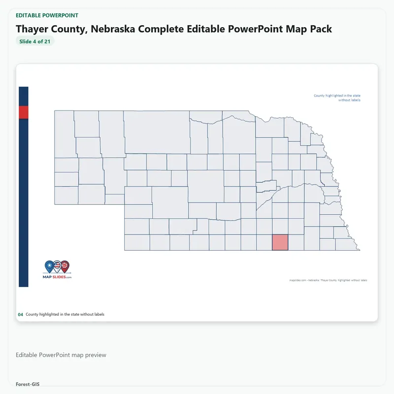 Thayer County, Nebraska Editable Map Pack - Image 4