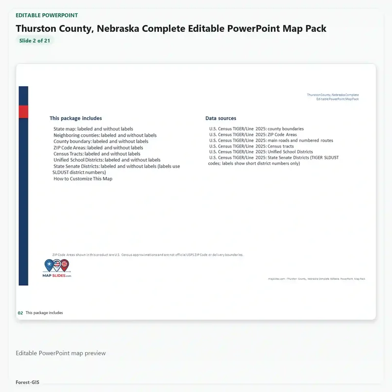 Thurston County, Nebraska Editable Map Pack - Image 3