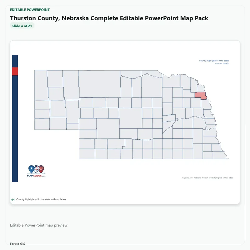 Thurston County, Nebraska Editable Map Pack - Image 4