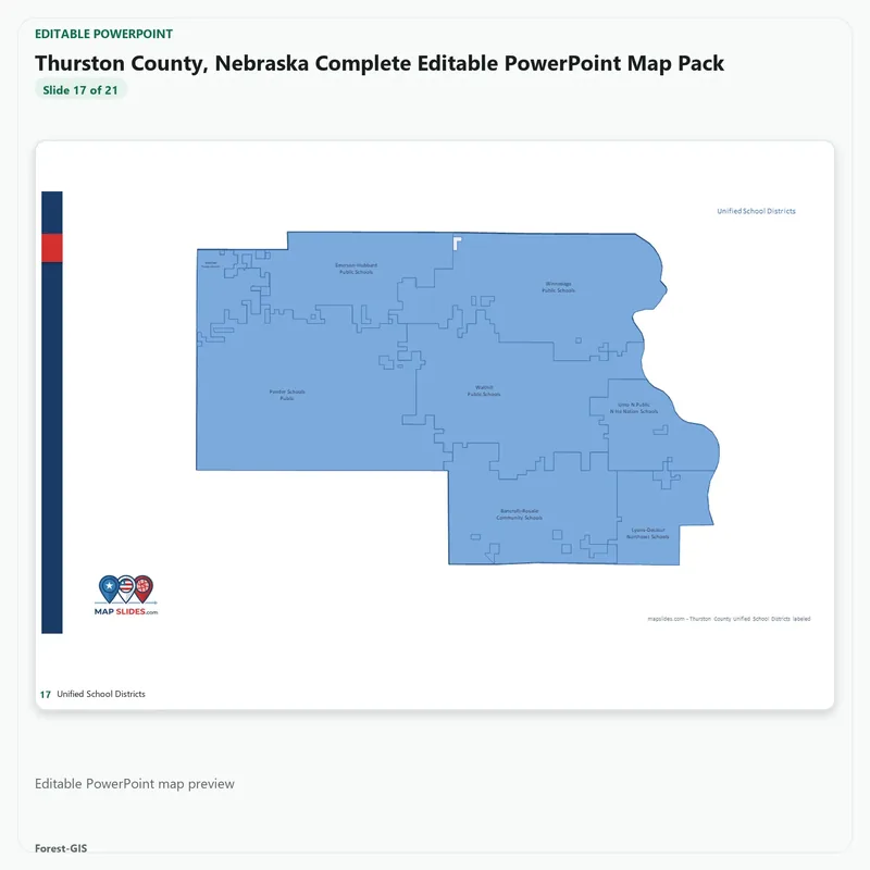 Thurston County, Nebraska Editable Map Pack - Image 5