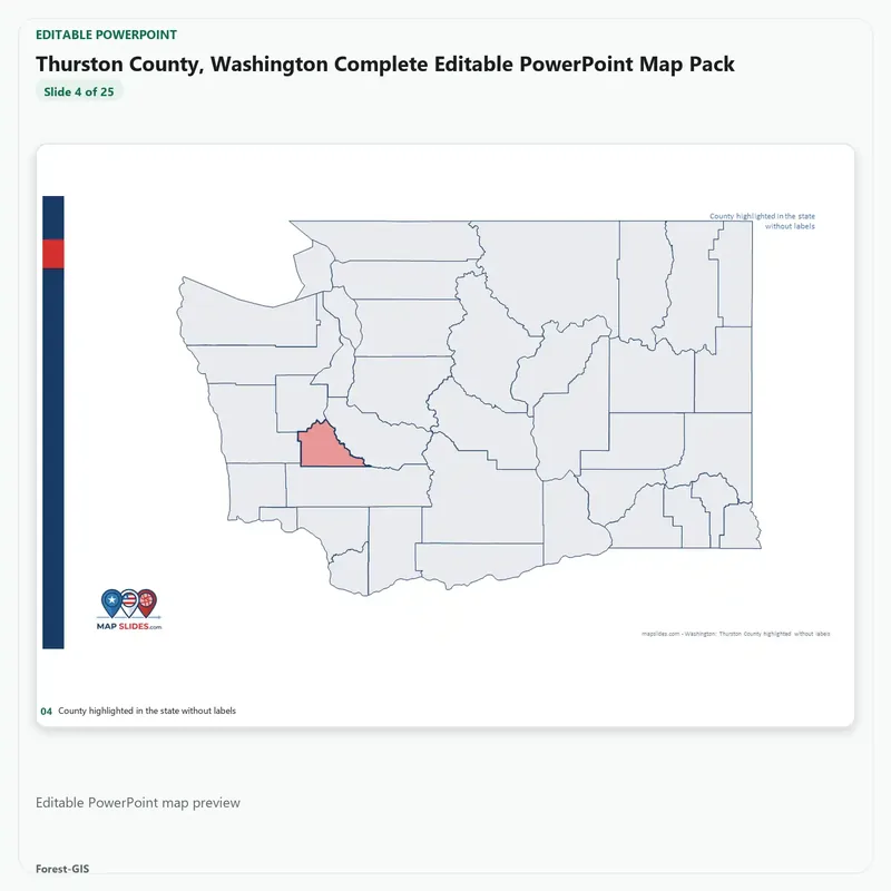 Thurston County, Washington Editable Map Pack - Image 4