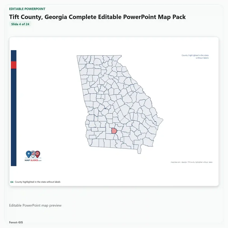 Tift County, Georgia Editable Map Pack - Image 4