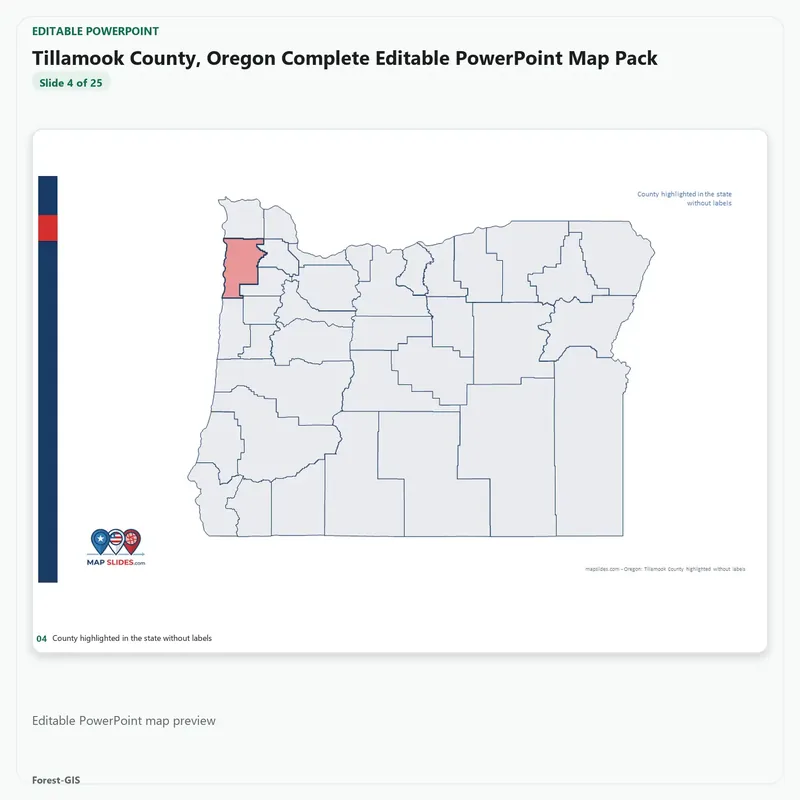 Tillamook County, Oregon Editable Map Pack - Image 4
