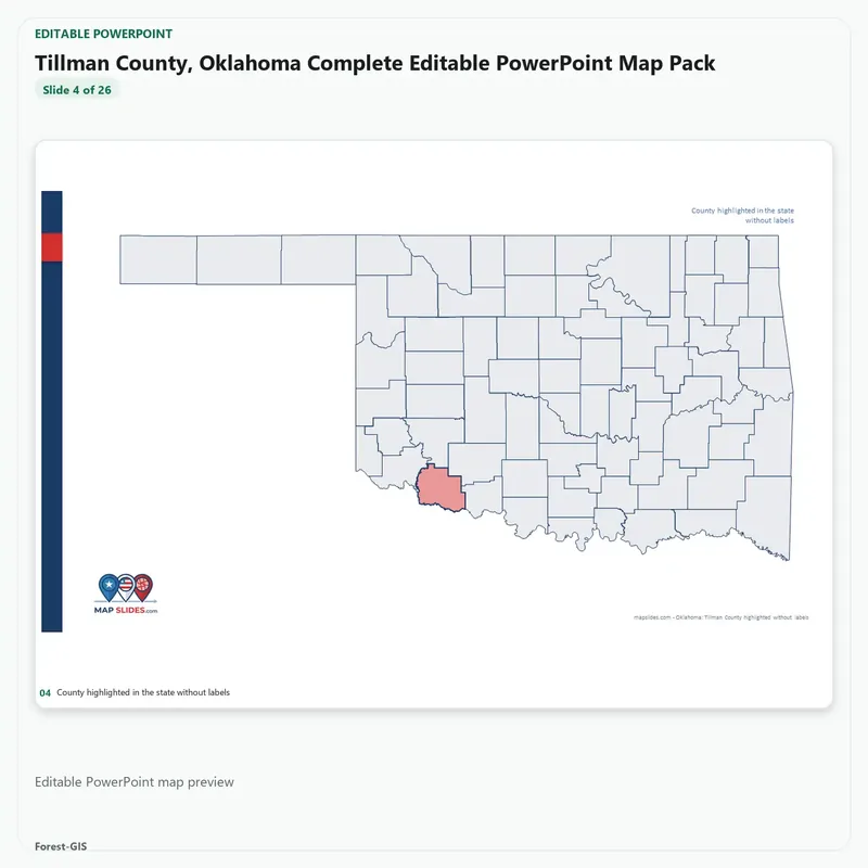 Tillman County, Oklahoma Editable Map Pack - Image 4