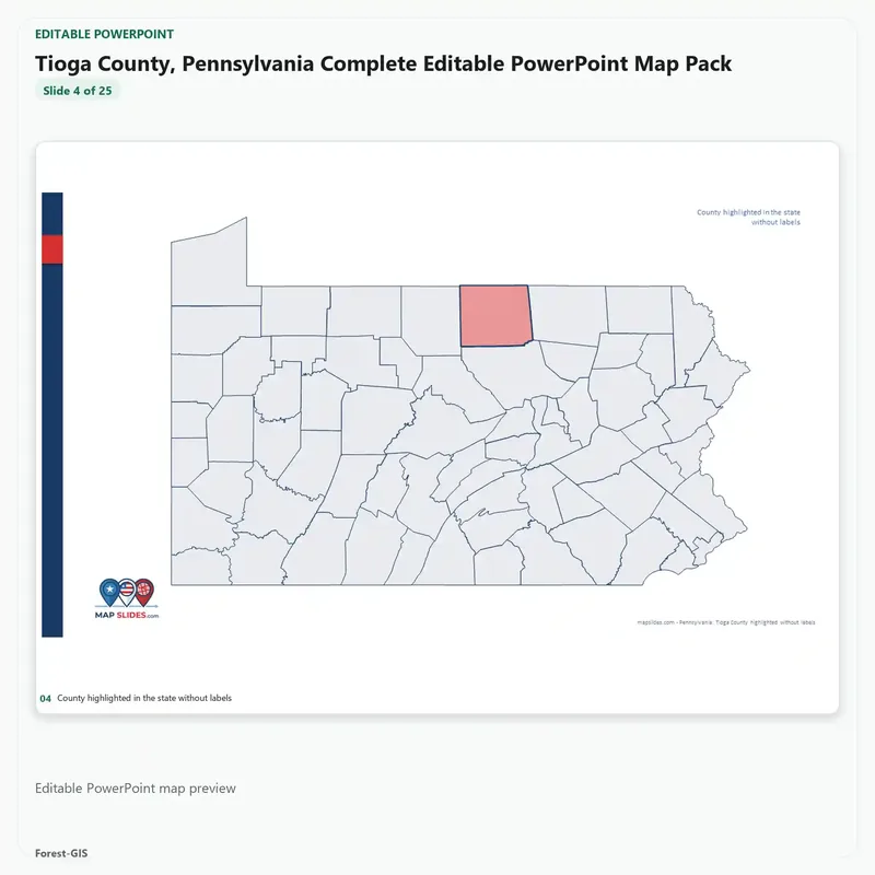 Tioga County, Pennsylvania Editable Map Pack - Image 4