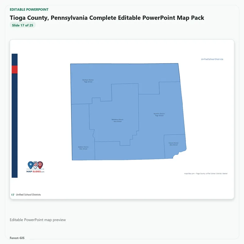 Tioga County, Pennsylvania Editable Map Pack - Image 5