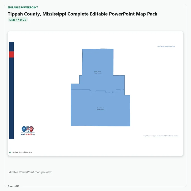 Tippah County, Mississippi Editable Map Pack - Image 5