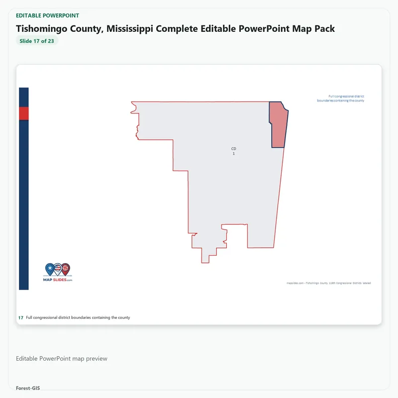 Tishomingo County, Mississippi Editable Map Pack - Image 5