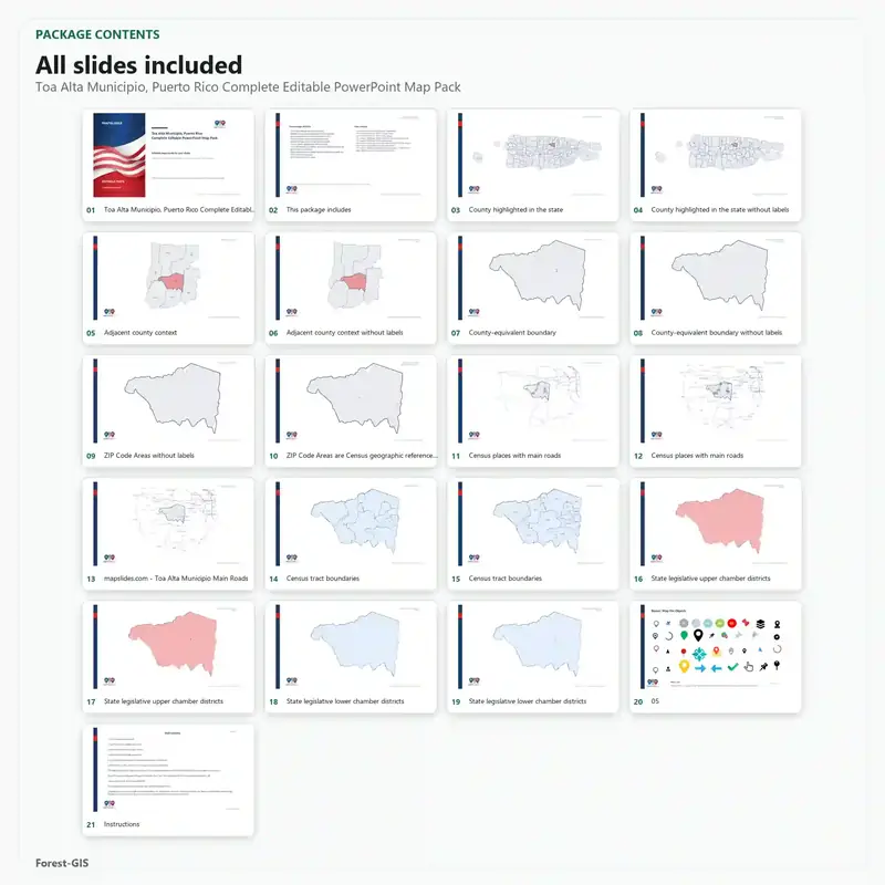Toa Alta Municipio, Puerto Rico Editable Map Pack - Image 2