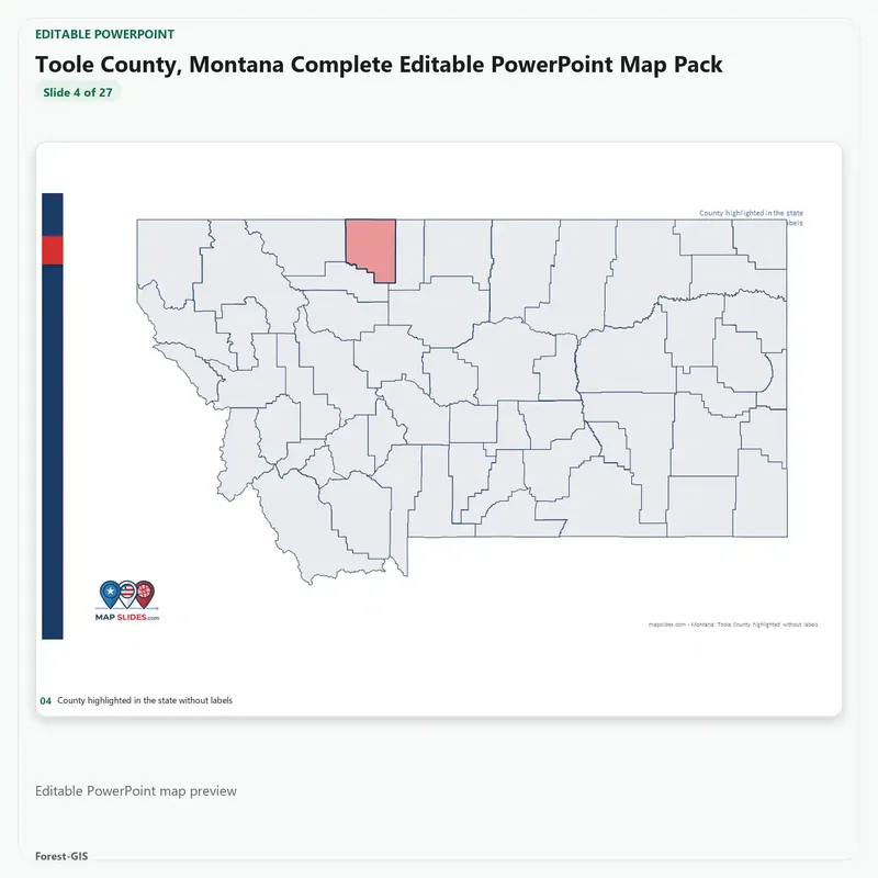 Toole County, Montana Editable Map Pack - Image 4