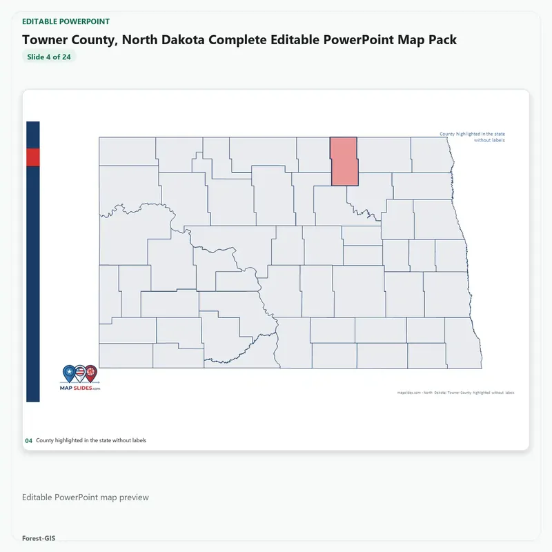 Towner County, North Dakota Editable Map Pack - Image 4