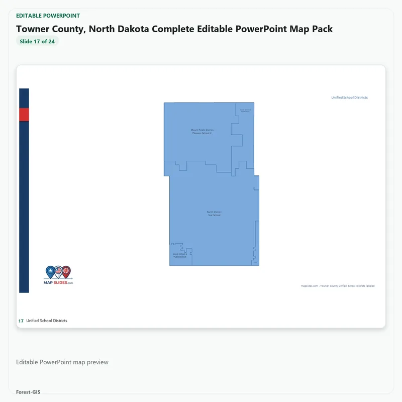 Towner County, North Dakota Editable Map Pack - Image 5