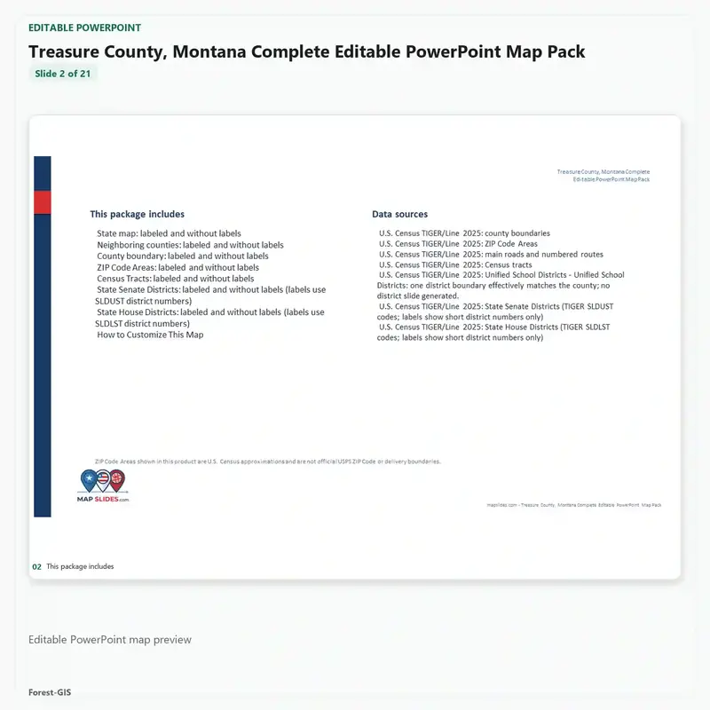 Treasure County, Montana Editable Map Pack - Image 3