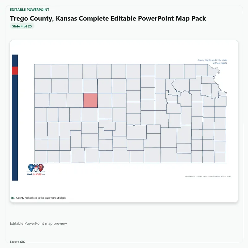 Trego County, Kansas Editable Map Pack - Image 4