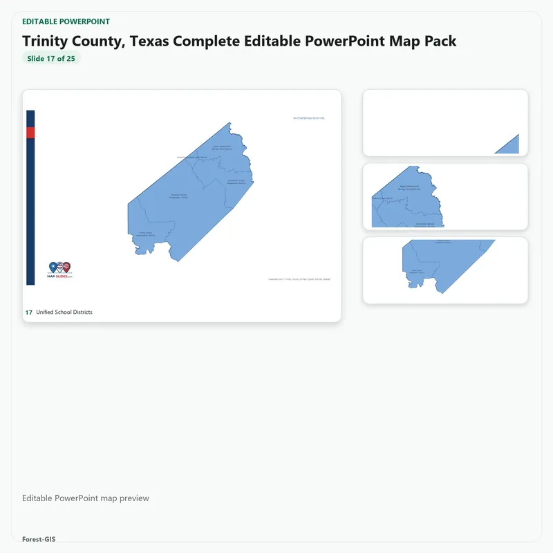 Trinity County, Texas Editable Map Pack - Image 5
