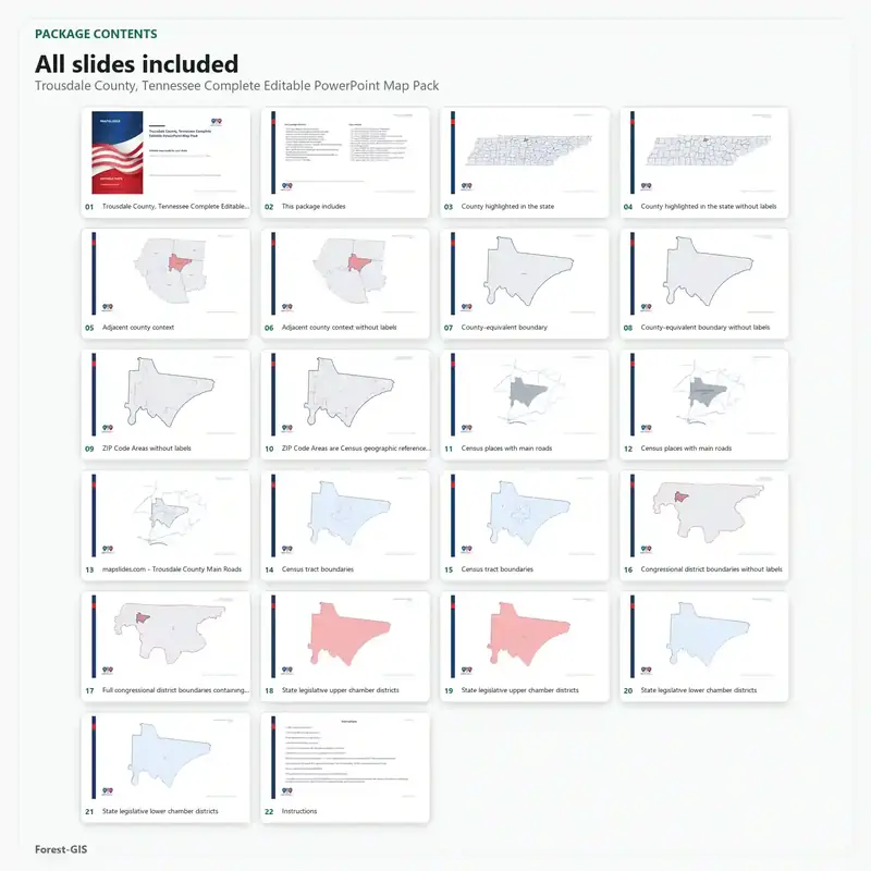 Trousdale County, Tennessee Editable Map Pack - Image 2