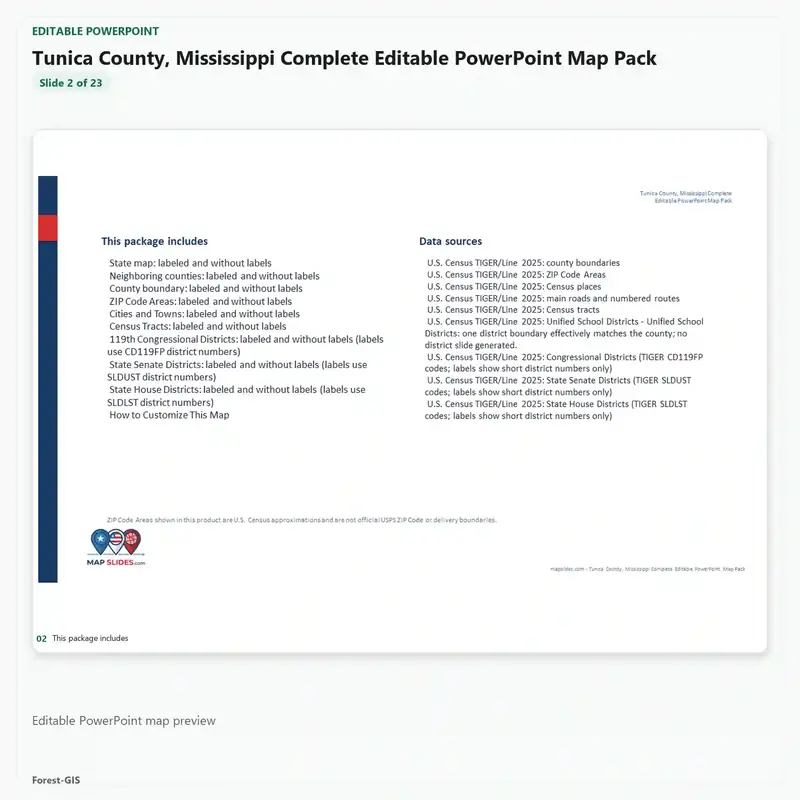 Tunica County, Mississippi Editable Map Pack - Image 3