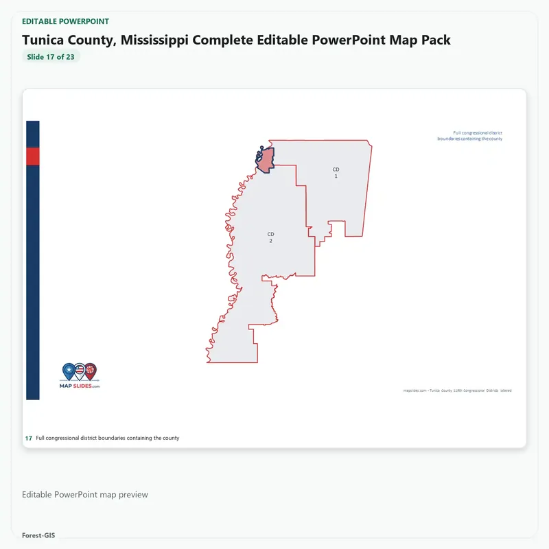 Tunica County, Mississippi Editable Map Pack - Image 5