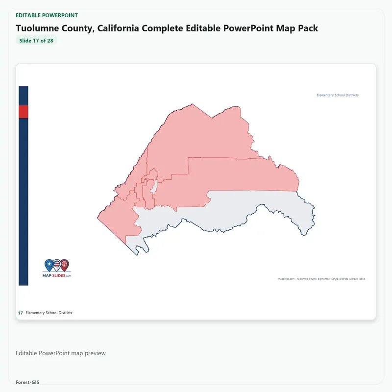 Tuolumne County, California Editable Map Pack - Image 5