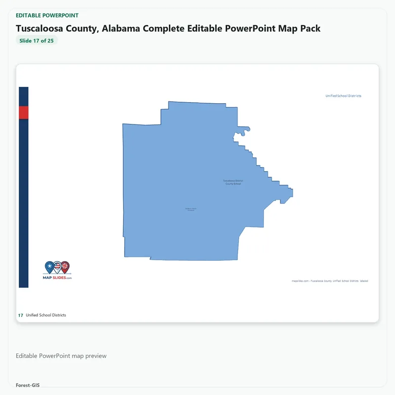Tuscaloosa County, Alabama Editable Map Pack - Image 5