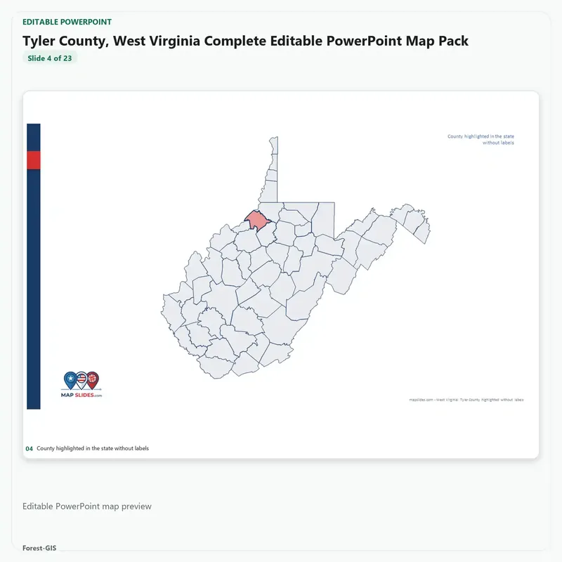Tyler County, West Virginia Editable Map Pack - Image 4