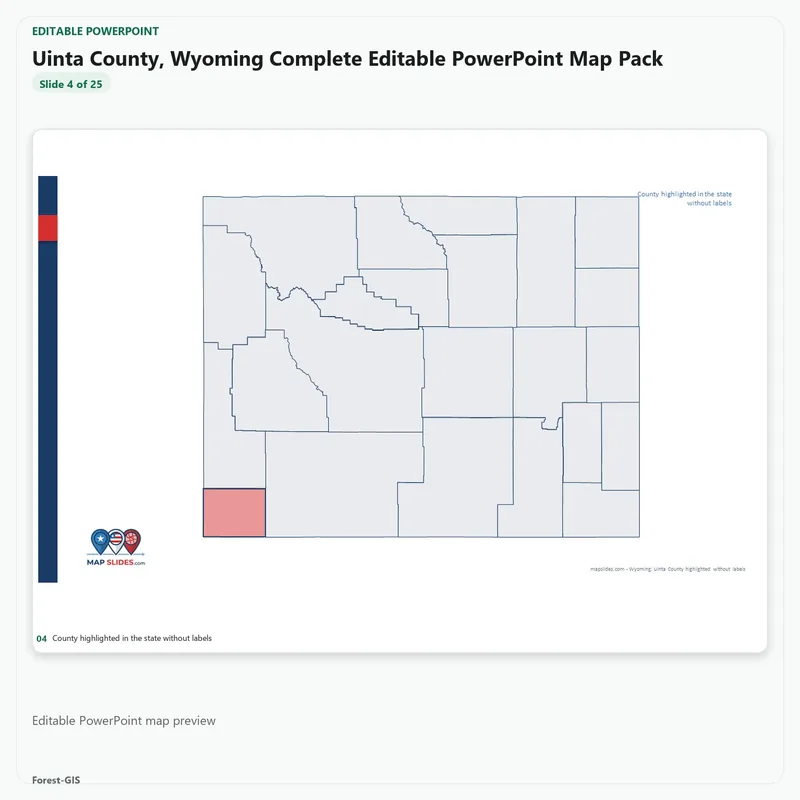 Uinta County, Wyoming Editable Map Pack - Image 4