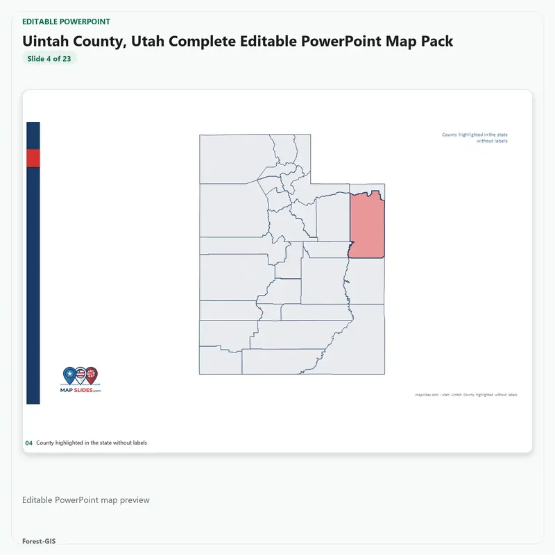 Uintah County, Utah Editable Map Pack - Image 4