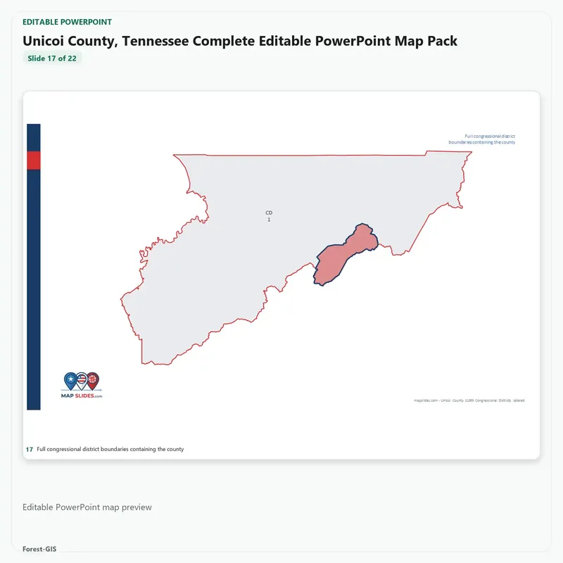 Unicoi County, Tennessee Editable Map Pack - Image 5