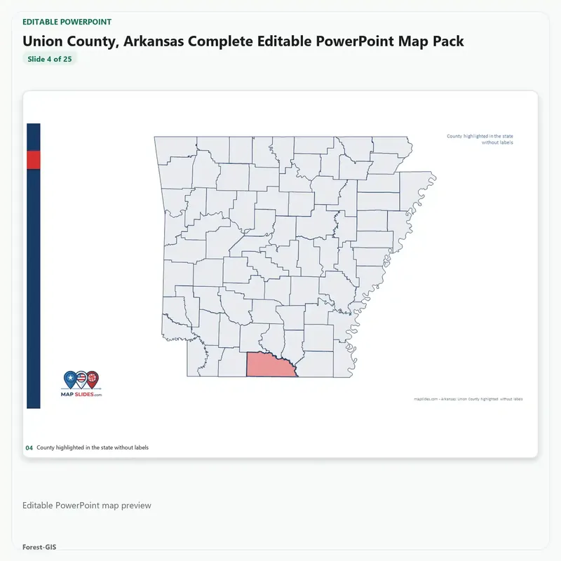 Union County, Arkansas Editable Map Pack - Image 4