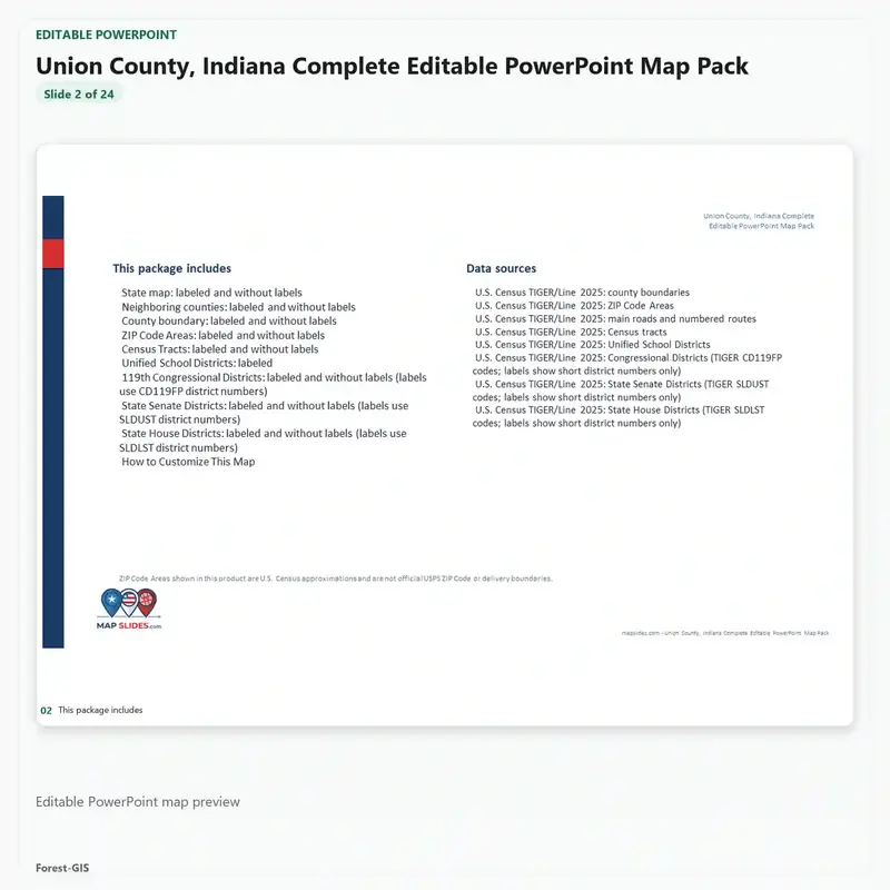 Union County, Indiana Editable Map Pack - Image 3