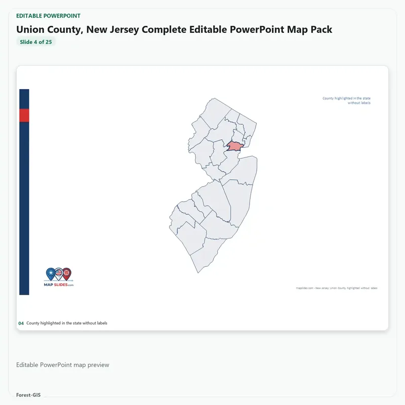 Union County, New Jersey Editable Map Pack - Image 4