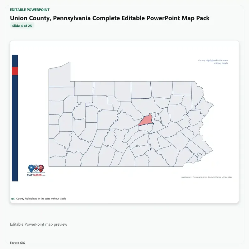 Union County, Pennsylvania Editable Map Pack - Image 4