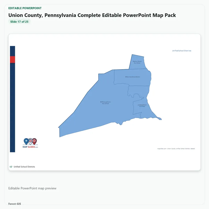 Union County, Pennsylvania Editable Map Pack - Image 5