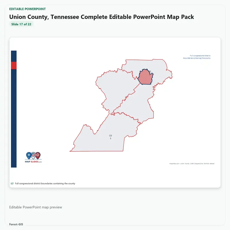 Union County, Tennessee Editable Map Pack - Image 5
