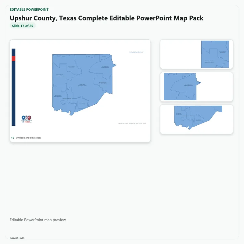 Upshur County, Texas Editable Map Pack - Image 5