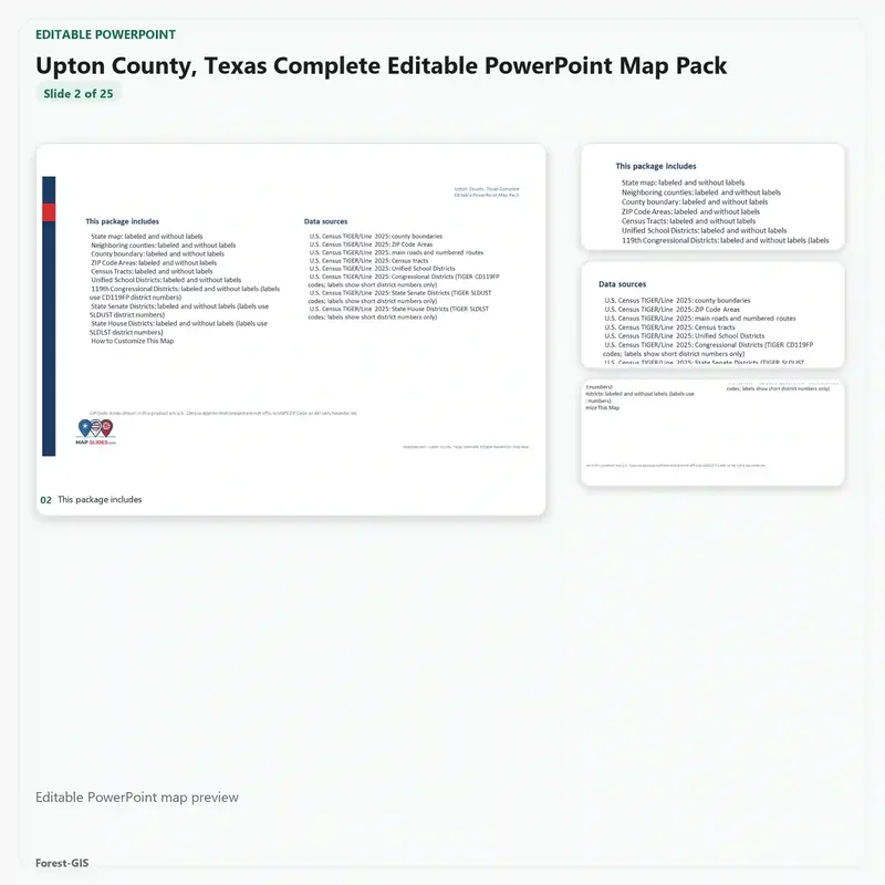 Upton County, Texas Editable Map Pack - Image 3