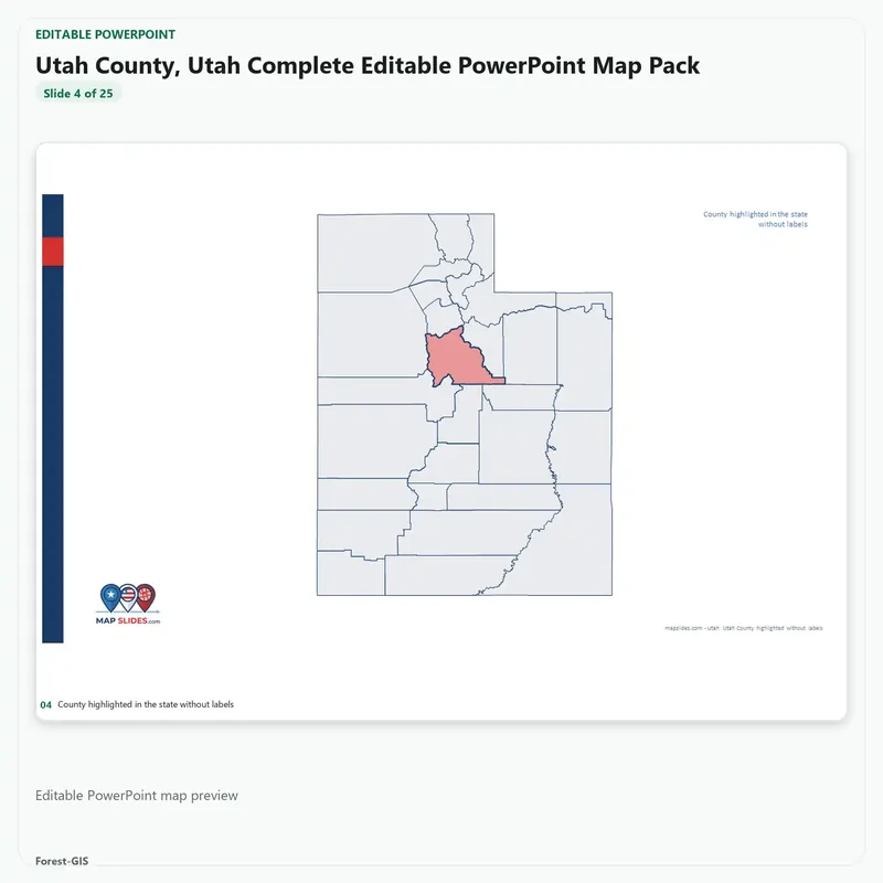 Utah County, Utah Editable Map Pack - Image 4