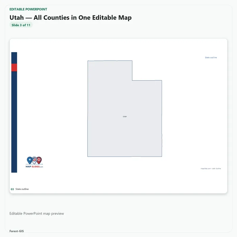 Utah — All Counties in One Editable Map - Image 2