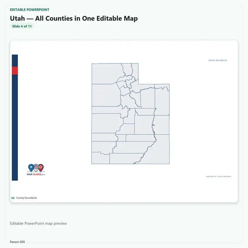 Utah — All Counties in One Editable Map - Image 5