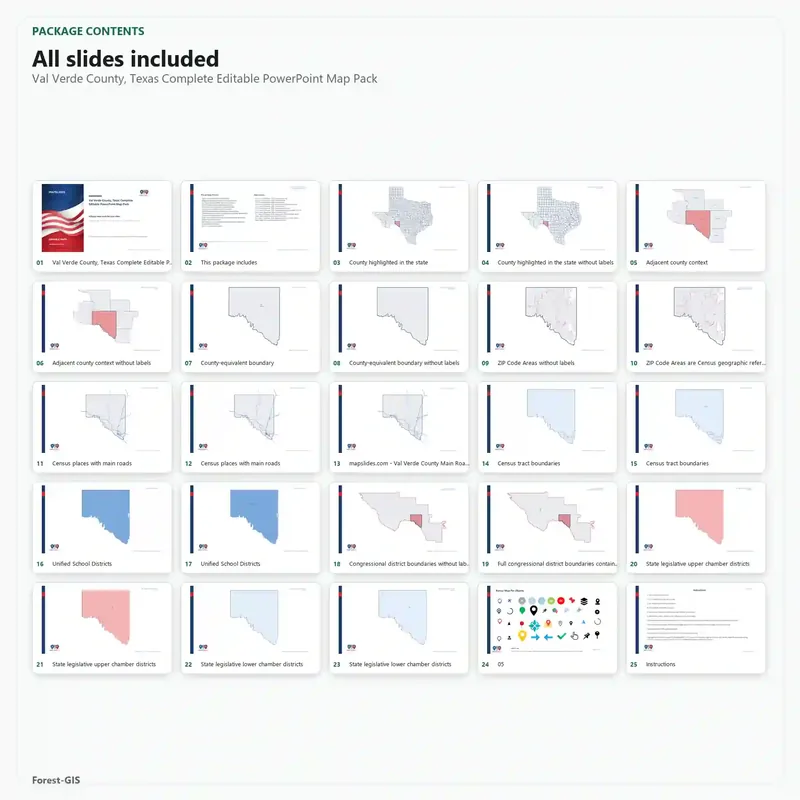 Val Verde County, Texas Editable Map Pack - Image 2