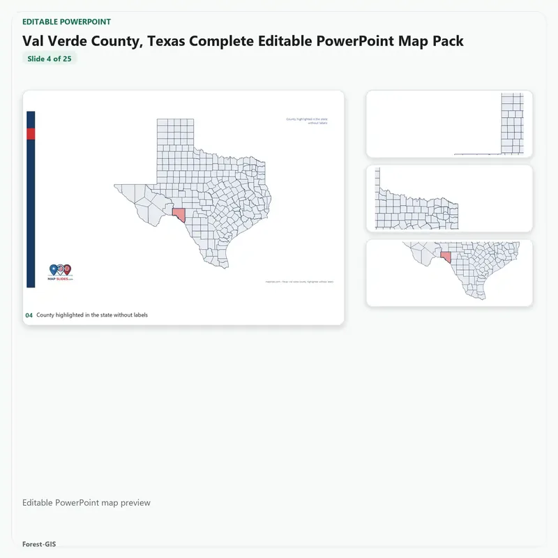 Val Verde County, Texas Editable Map Pack - Image 4
