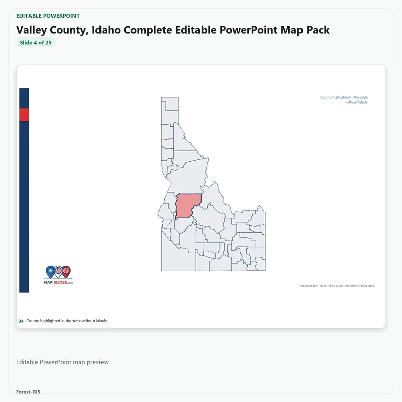 Valley County, Idaho Editable Map Pack - Image 4