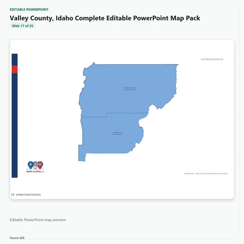 Valley County, Idaho Editable Map Pack - Image 5