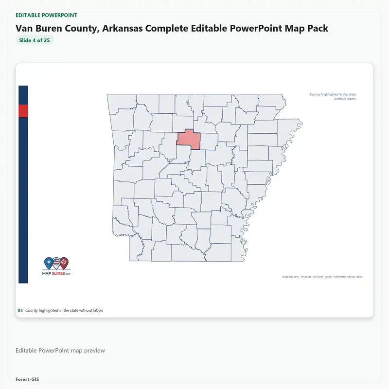 Van Buren County, Arkansas Editable Map Pack - Image 4