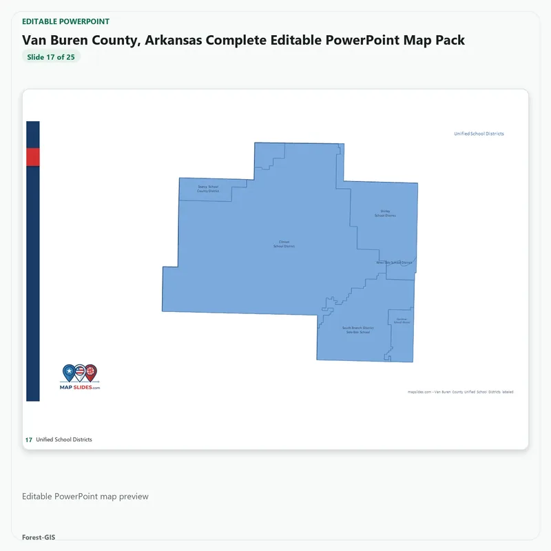 Van Buren County, Arkansas Editable Map Pack - Image 5