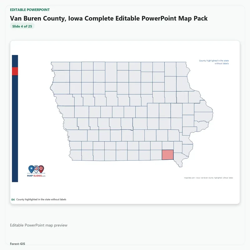Van Buren County, Iowa Editable Map Pack - Image 4